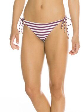 Agua Bendita Tammy Palette Jasmine White Purple Striped Swim Bikini Bottom XL